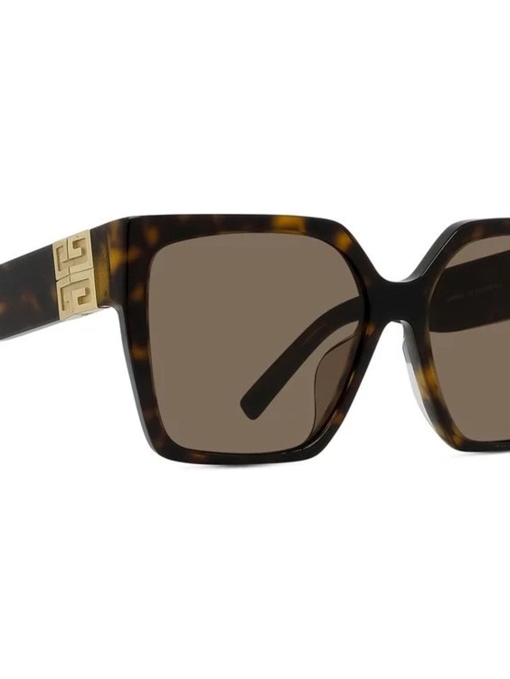 Givenchy Tortoiseshell Square Sunglasses with Gold Logo